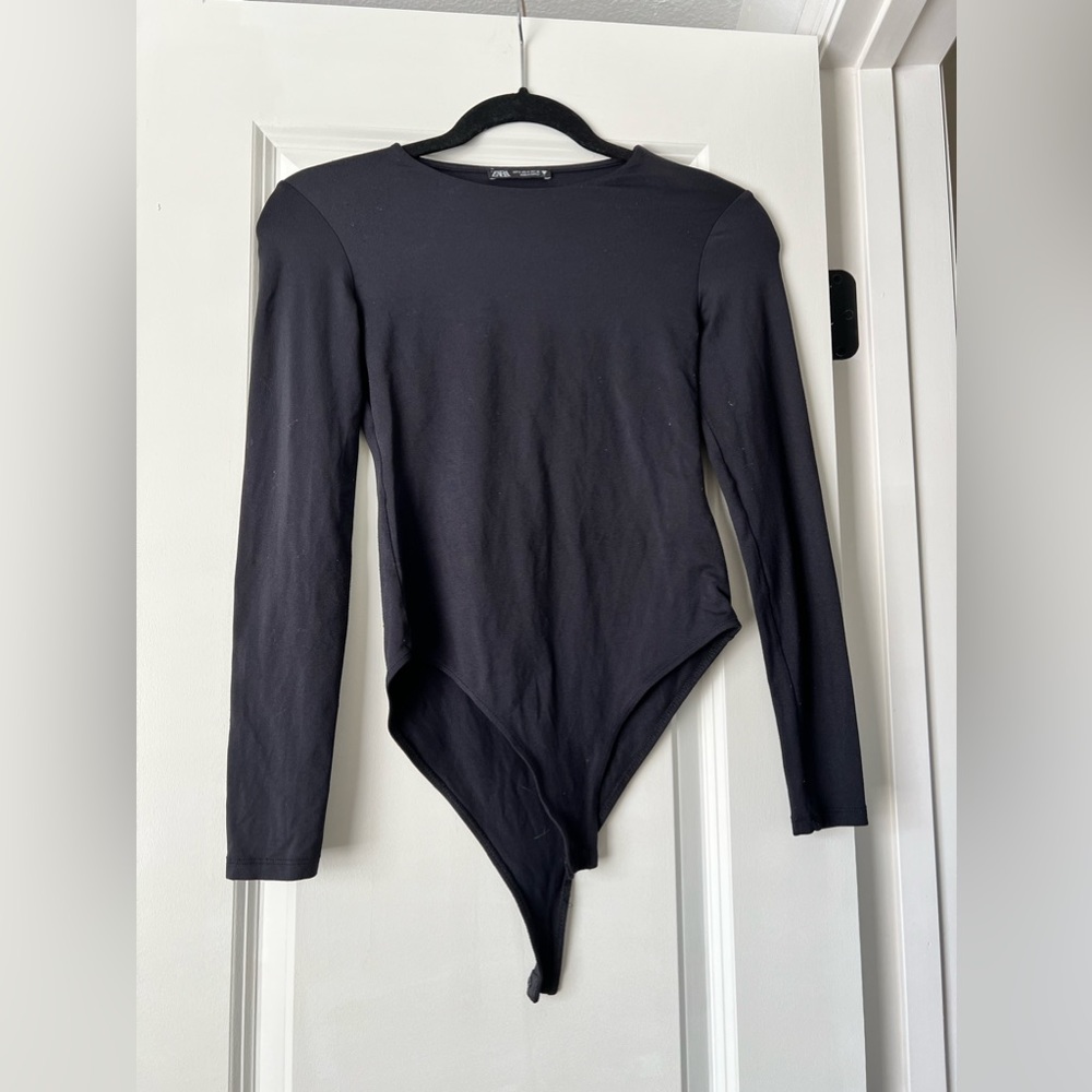 Zara Black Long-sleeved Bodysuit